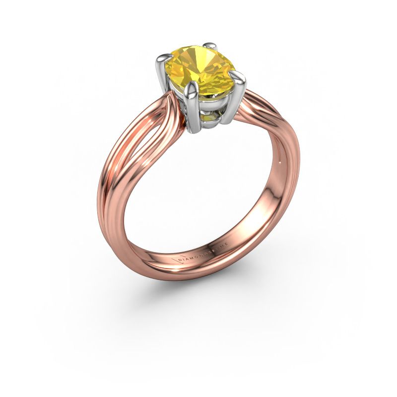 Verlobungsring Antonia ovl 1 585 Roségold Gelb Saphir 8x6 mm