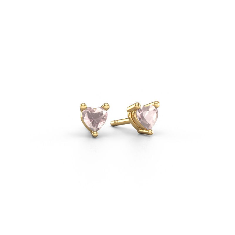Stud earrings Garnet 585 gold morganite champagne 4 mm
