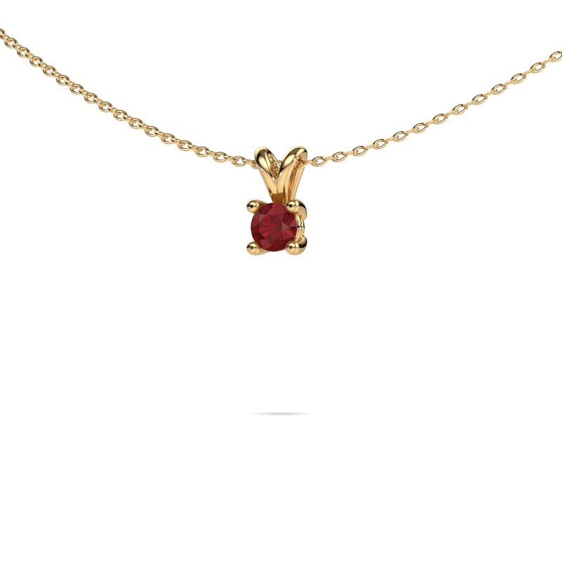 Image of Necklace Sam round 585 gold ruby 4.2 mm