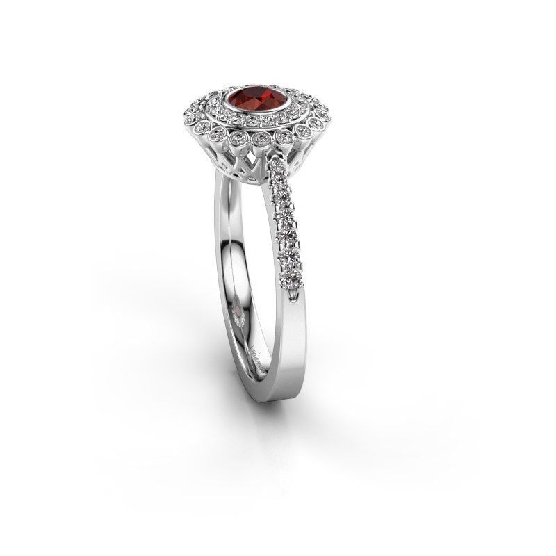 Image of Engagement ring Shanelle<br/>585 white gold<br/>Garnet 4 mm