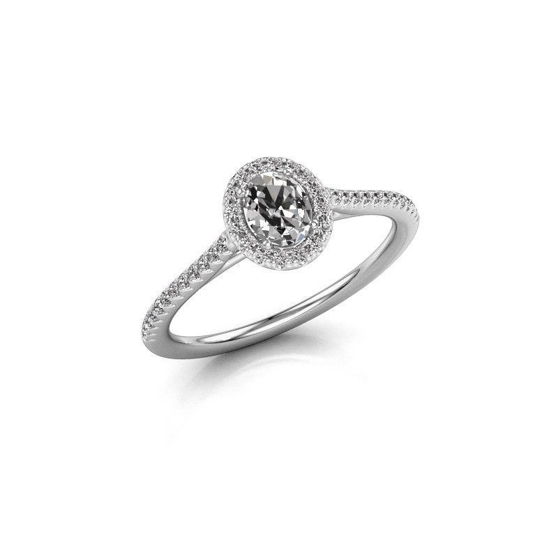 Image of Engagement ring seline ovl 2<br/>950 platinum<br/>Diamond 0.55 crt