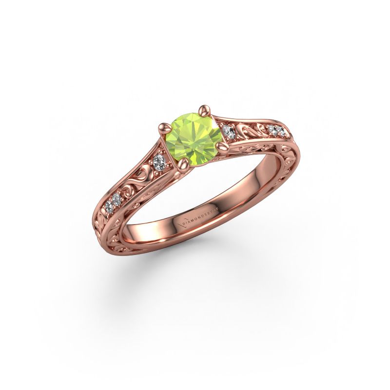 Engagement ring Mallory RND 585 rose gold peridot 5 mm