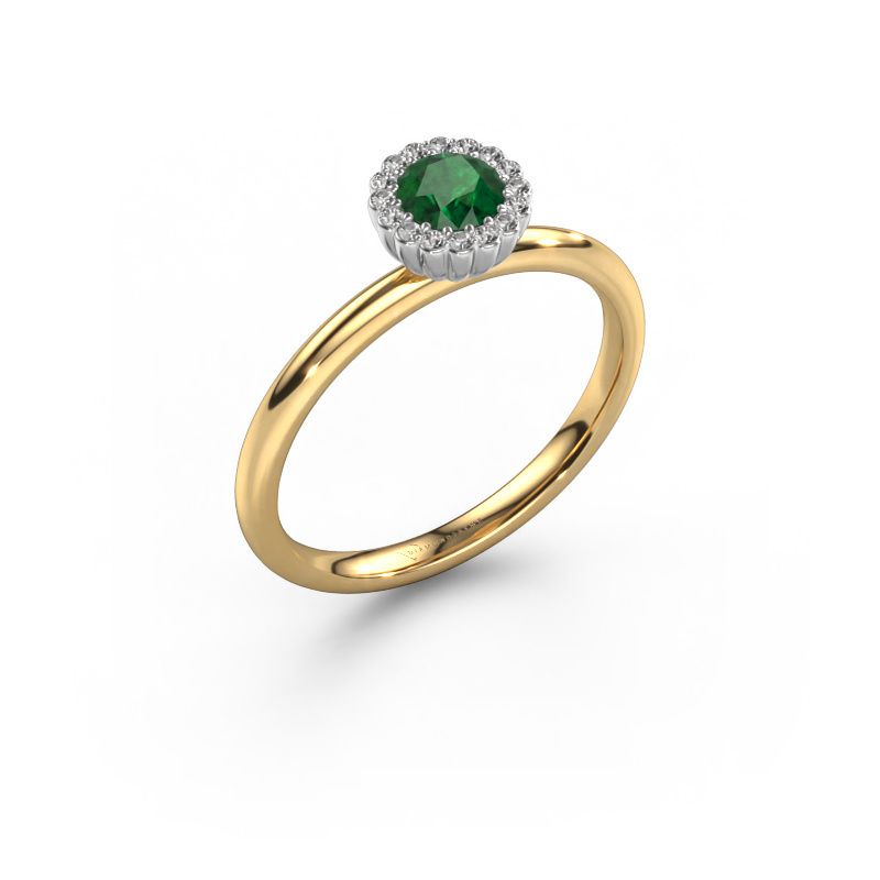 Engagement ring Queen 585 gold emerald 4.2 mm
