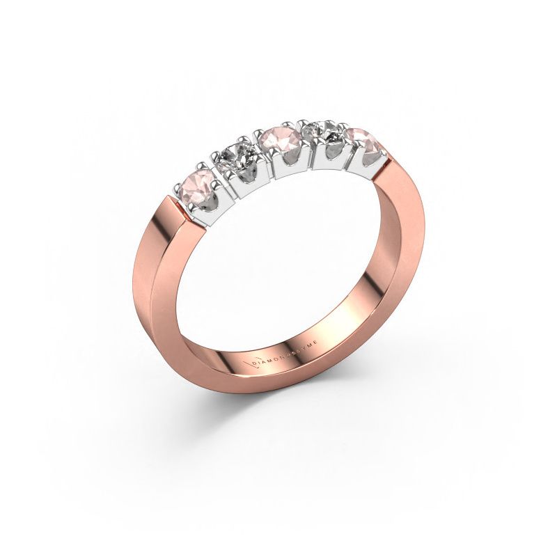 Ring Dana 5 585 rose gold morganite champagne 3 mm