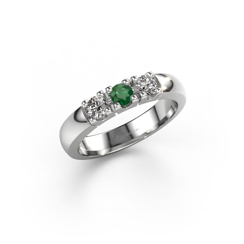 Ring Rianne 3 950 platinum emerald 3.4 mm
