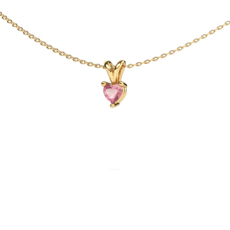 Pendant Garnet 585 gold tourmaline pink 4 mm