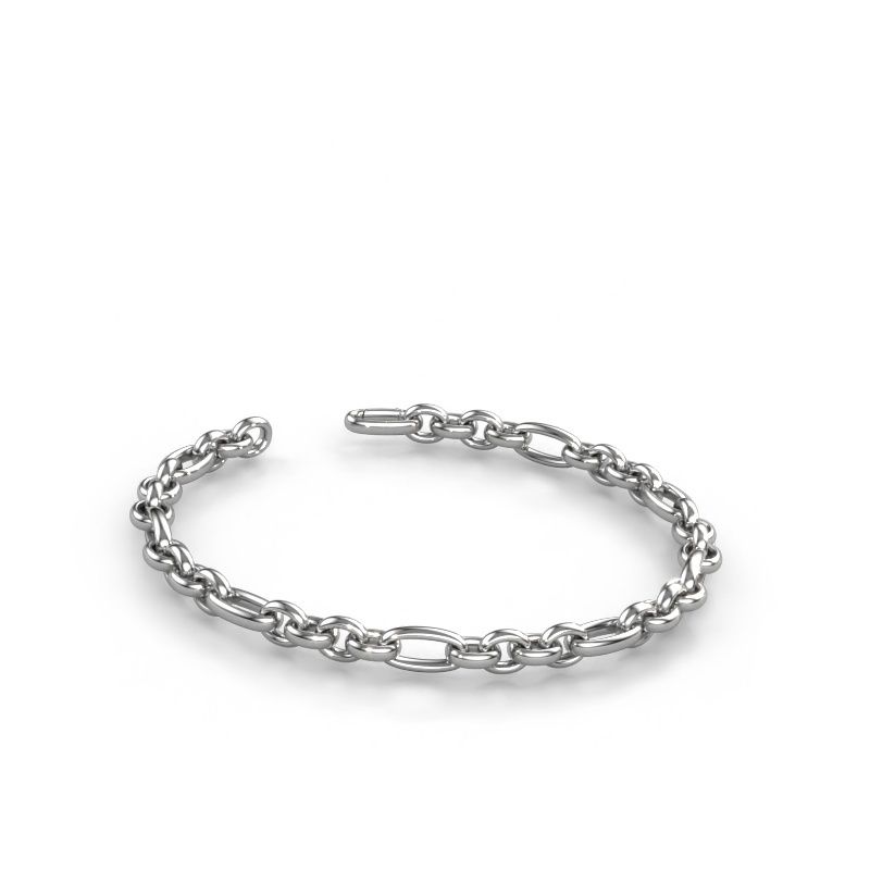 Schakel armband Valentine 6.5mm 585 witgoud