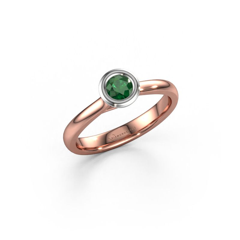 Engagement ring Kaylee 585 rose gold emerald 4 mm