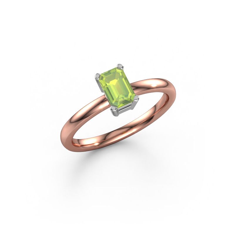 Engagement ring Denita 1 EME 585 rose gold peridot 6x4 mm