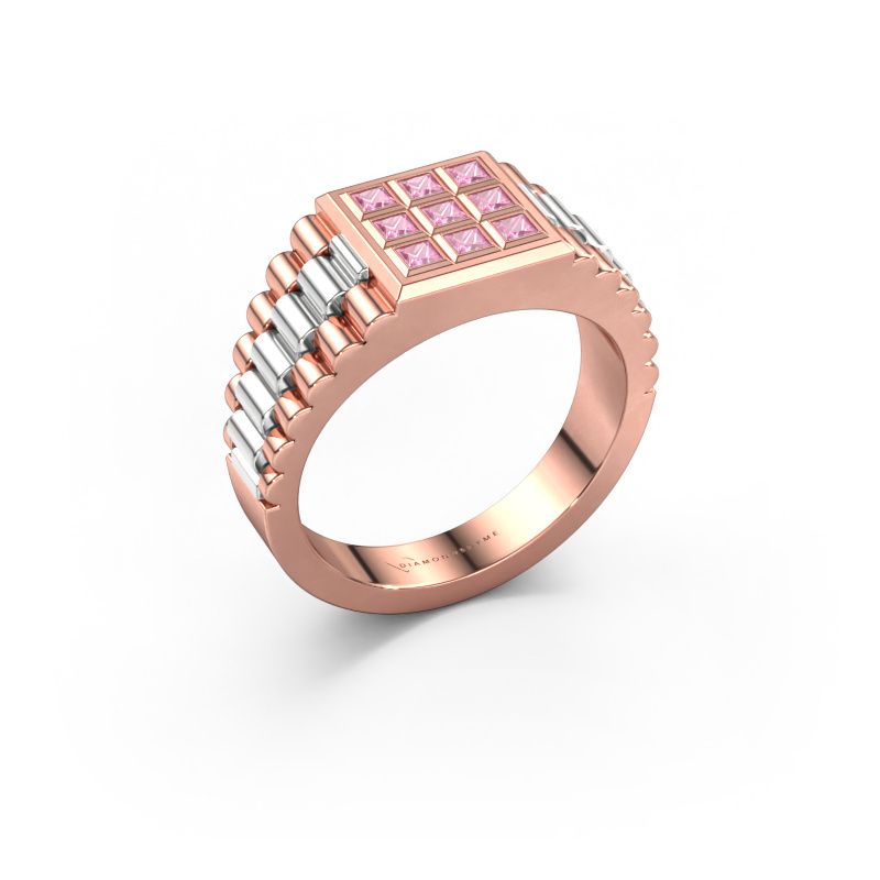 Herrenring Chavez 585 Roségold Pink Saphir 2 mm