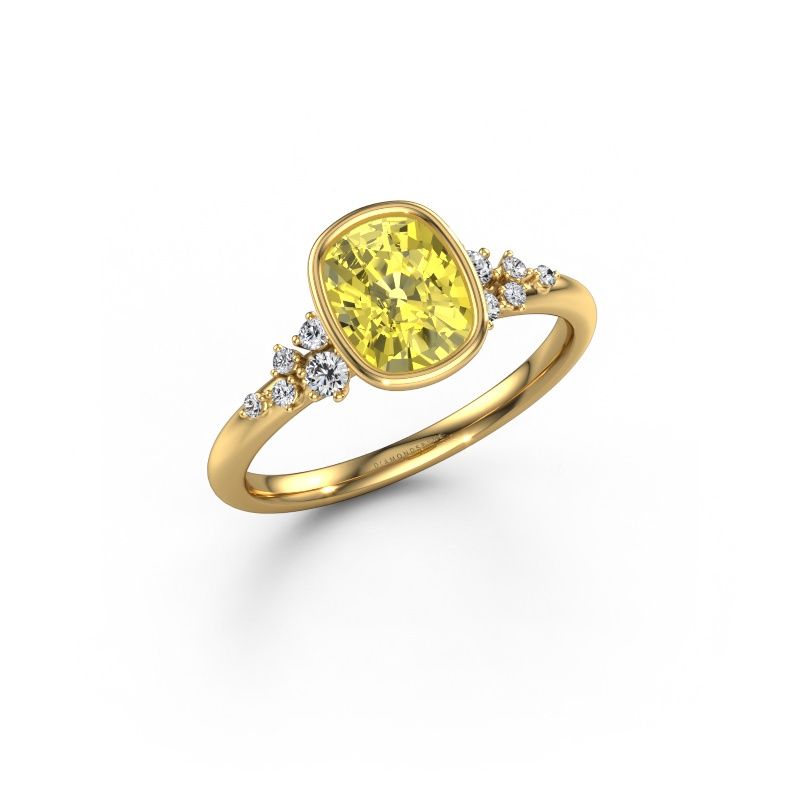 Engagement ring Aliyah CSH 585 gold yellow lab grown diamond 7.4x5.8 mm