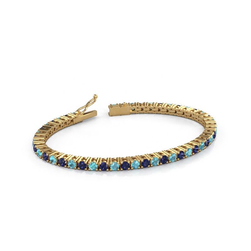 Tennisarmband Karin 3.5 mm 585 goud blauw topaas 3.5 mm