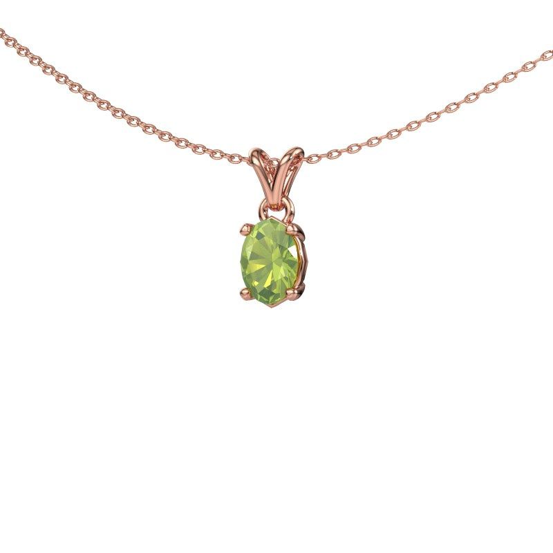 Pendant Lucy 1 585 rose gold peridot 7x5 mm