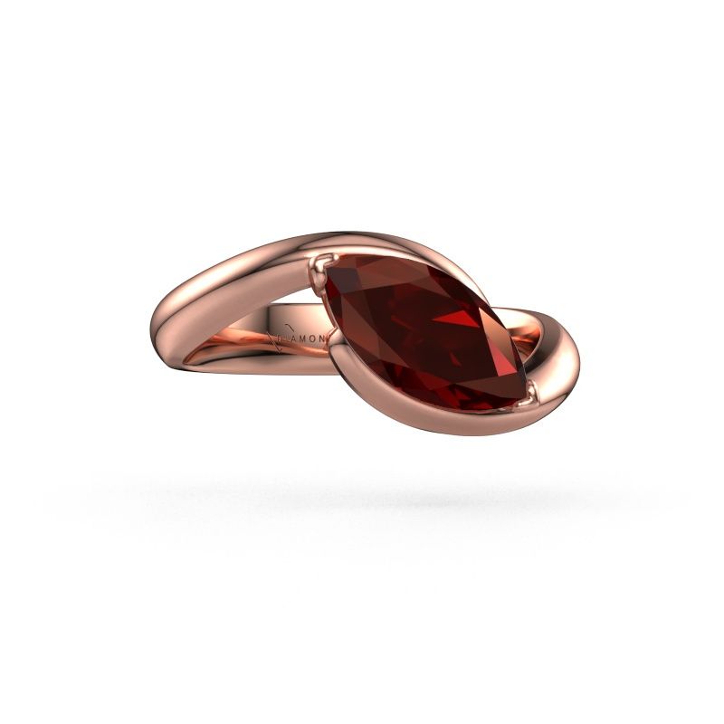 Engagement ring Aida MRQ 585 rose gold garnet 11x5.5 mm