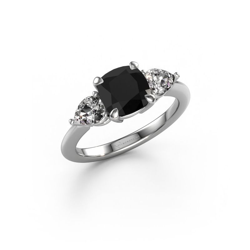 Verlovingsring Chanou CUS 950 platina zwarte diamant 2.98 crt