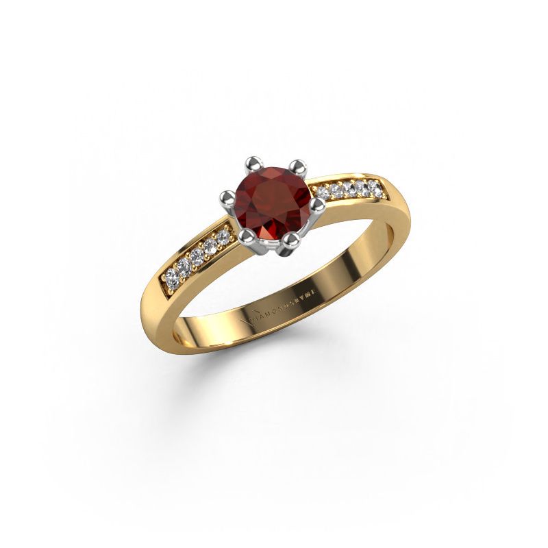 Forlovelsesring Luna 2 585 gull granat 5 mm