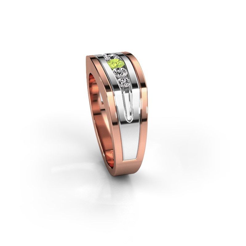 Image de Bague pour homme Huub<br/>585 or rose<br/>Péridot 3.7 mm