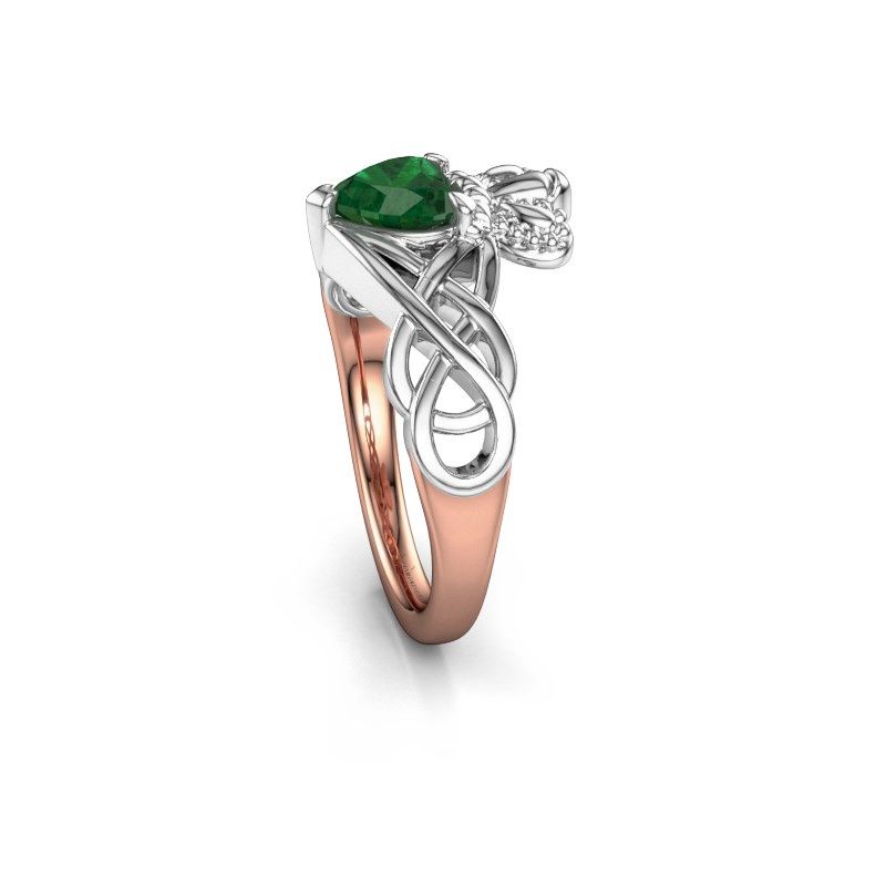 Image of Ring Lucie 585 rose gold emerald 6 mm