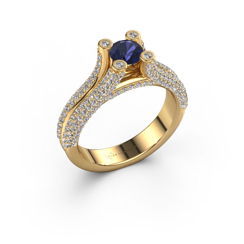 Verlobungsring Stefanie 2 585 Gold Saphir 5 mm