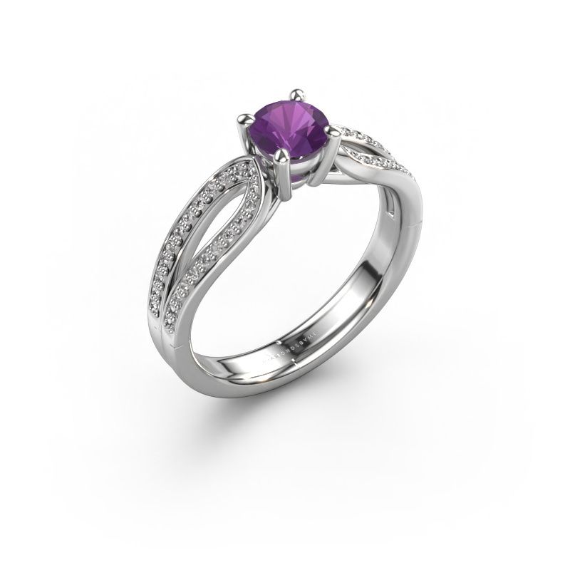 Engagement ring Antonia rnd 2 950 platinum amethyst 5 mm