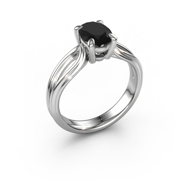 Verlobungsring Antonia ovl 1 585 Weißgold Schwarz Diamant 1.40 crt