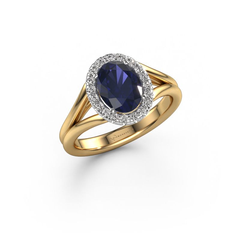 Bague de fiançailles Verla ovl 1 585 or jaune saphir 8x6 mm