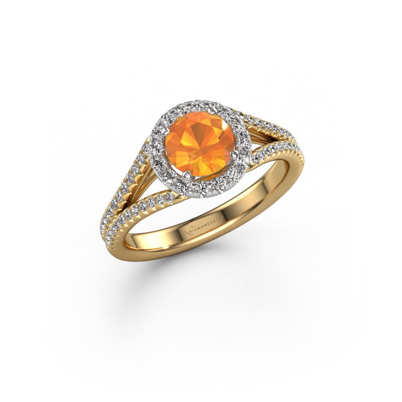 Engagement ring Verla rnd 2 585 gold citrin 6.5 mm