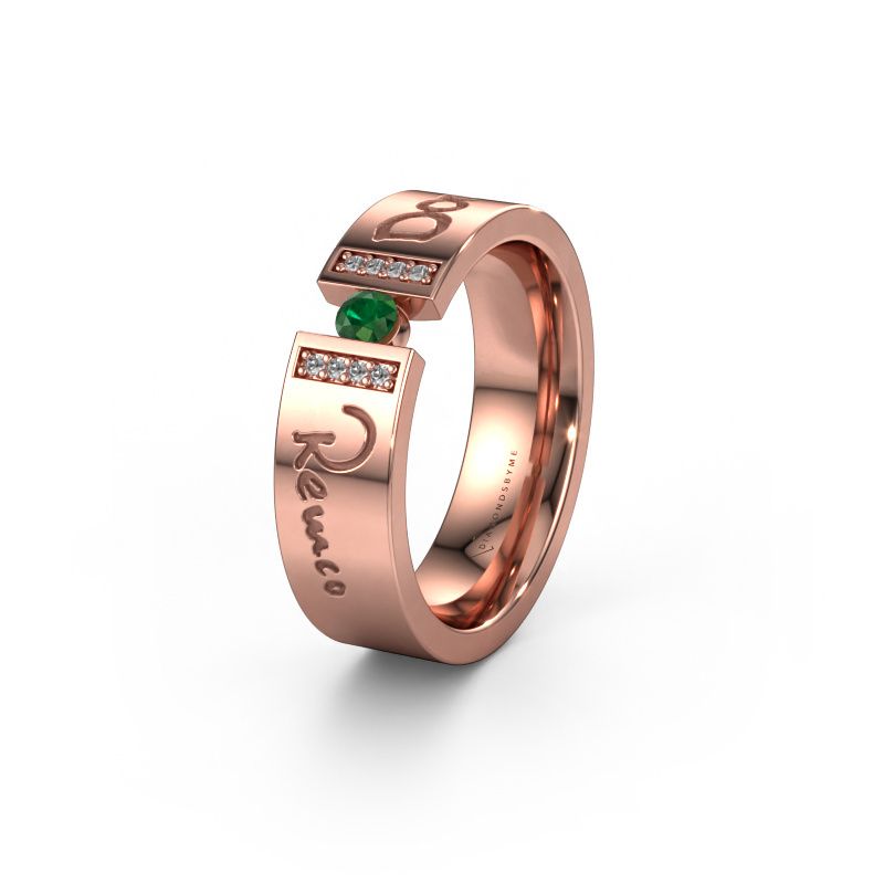 Trauring WH2094L16C 585 Roségold ±6x2.2 mm Smaragd