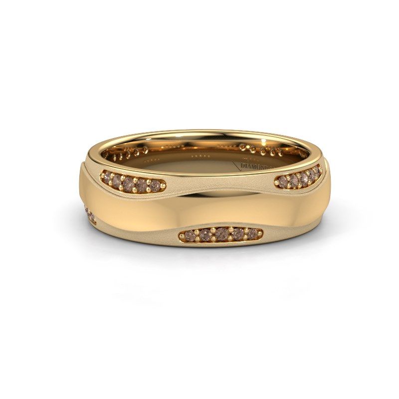 Afbeelding van Trouwring WH2062L26BM 585 goud bruine diamant ±6x2 mm