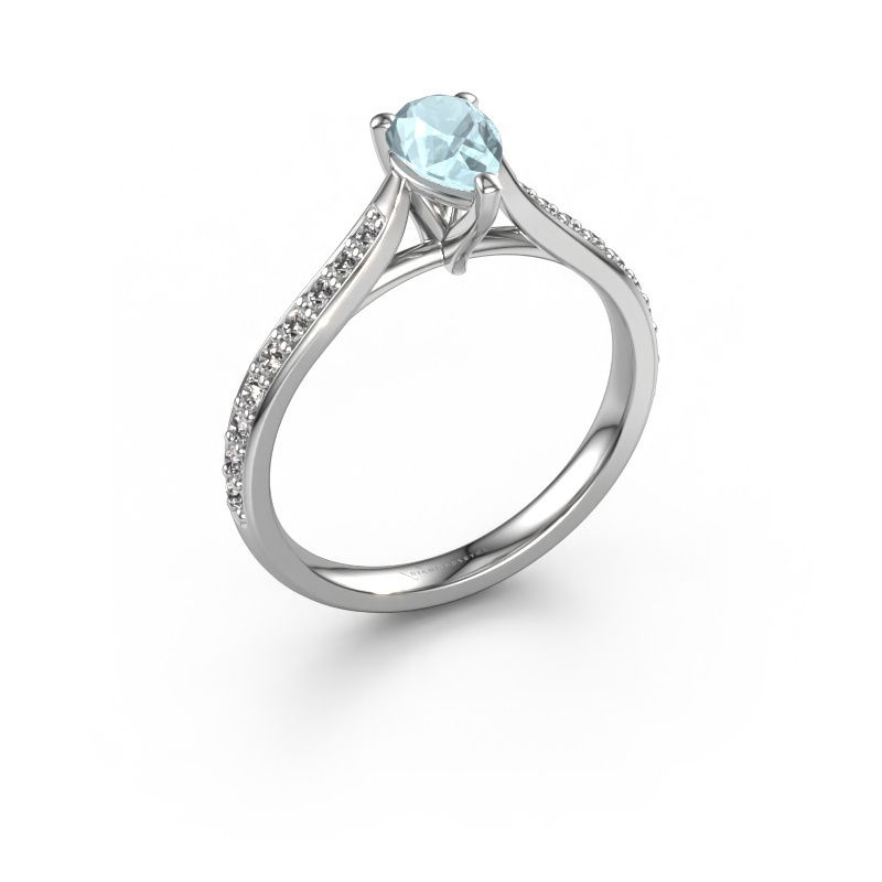 Engagement ring Mignon PER 2 950 platinum aquamarine 6.5x4.5 mm