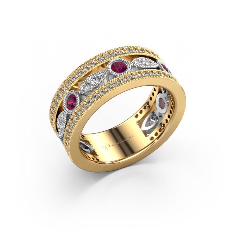 Ring Jessica 585 gold rhodolite 2.5 mm