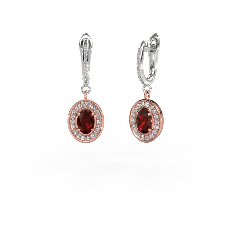 Pendants d'oreilles Layne 2 585 or rose grenat 7x5 mm