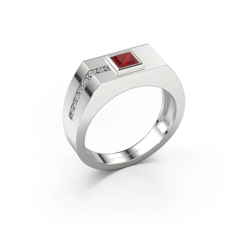 Men's ring Robertus 1 585 white gold ruby 4 mm