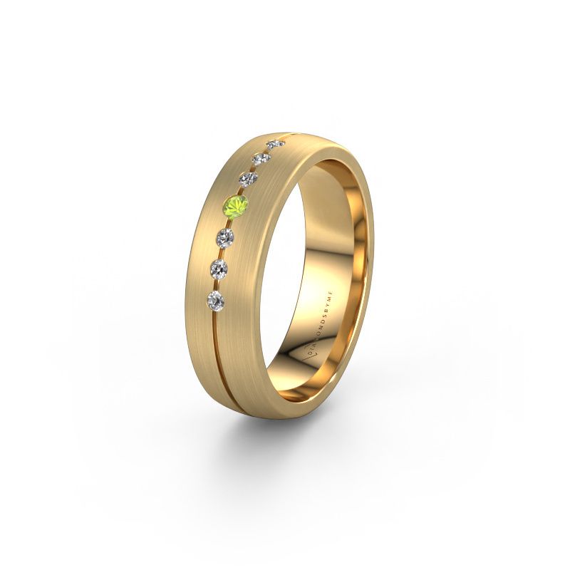 Wedding ring WH0162L25A 585 gold peridot ±5,5x1.7 mm