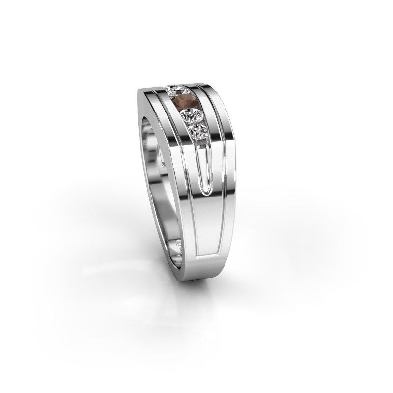 Image de Bague pour homme Huub<br/>950 platine<br/>Quartz fumé 3.7 mm