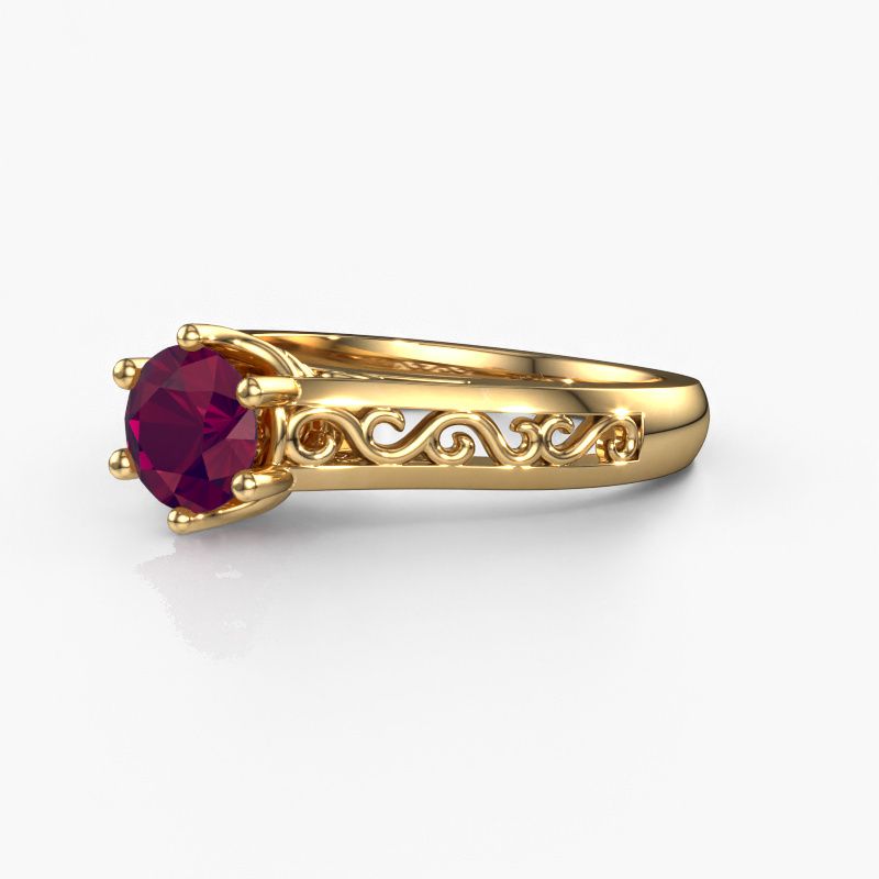 Image of Engagement ring Shan 585 gold rhodolite 6 mm