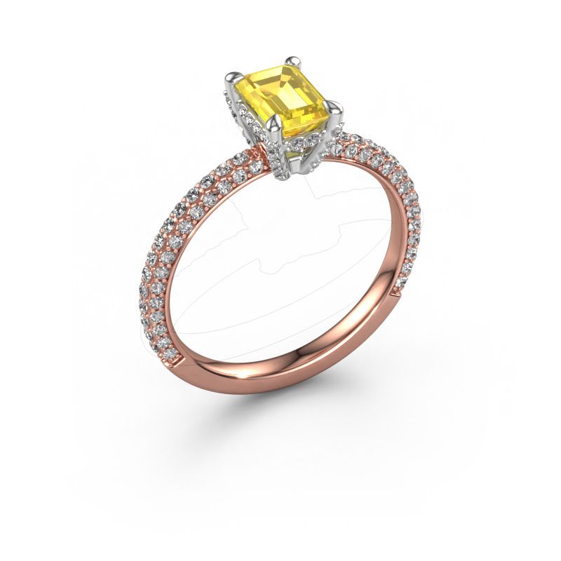 Verlobungsring Saskia EME 2 585 Roségold Gelb Saphir 6.5x4.5 mm