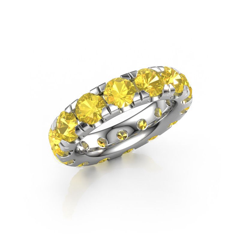 Stackable ring Jackie 4.7 585 white gold yellow sapphire 4.7 mm