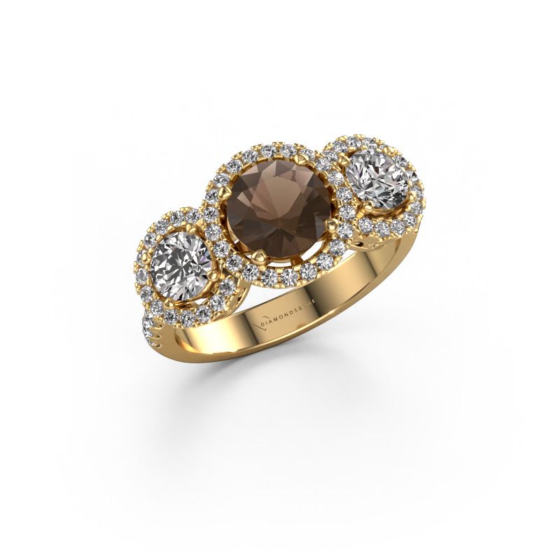 Ring Lacie 585 gold smokey quartz 6.5 mm