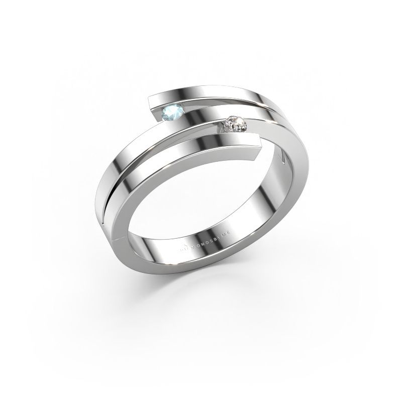 Ring Roxane 585 Weißgold Aquamarin 2 mm