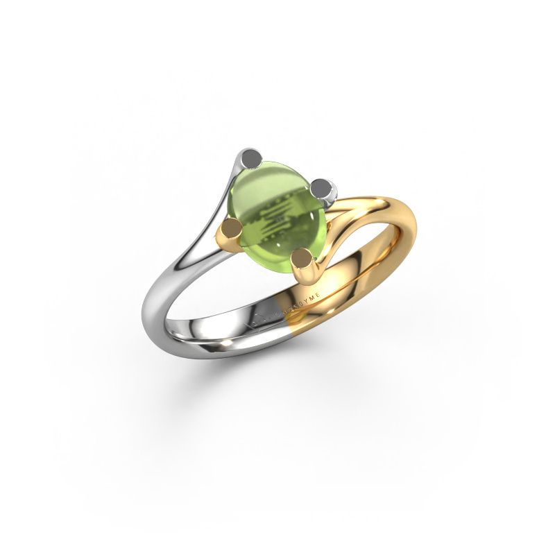 Ring Nora 585 Weißgold Peridot 8x6 mm