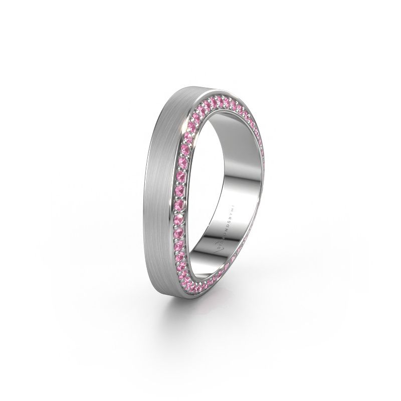 Wedding ring WH2029AM 585 white gold pink sapphire ±5x2.2 mm