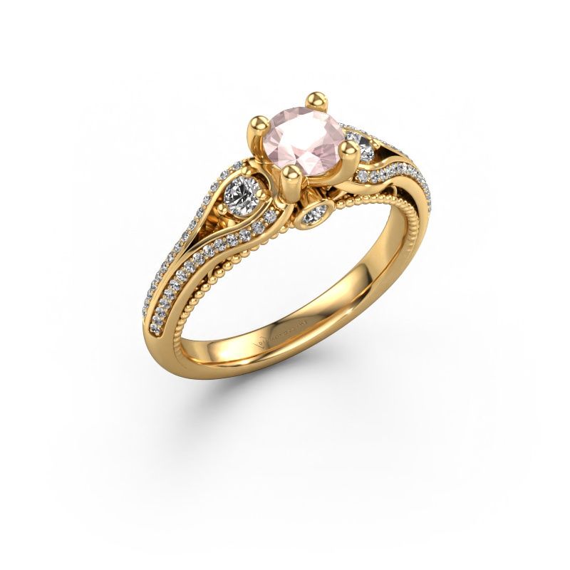 Engagement ring Nikita 585 gold morganite champagne 5 mm