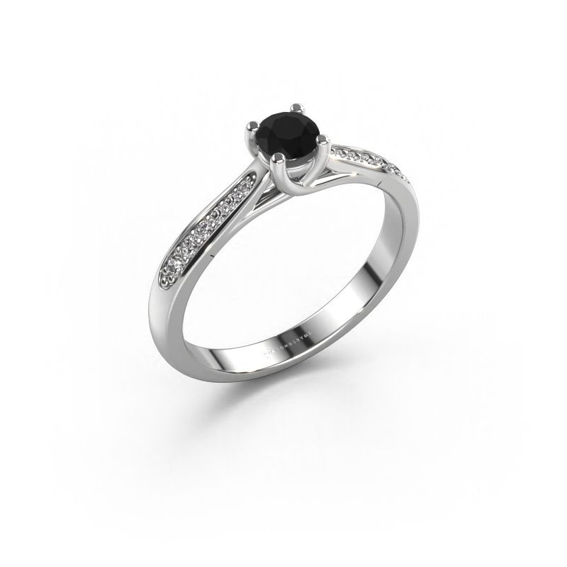 Verlovingsring Mia 2 950 platina zwarte diamant 0.60 crt