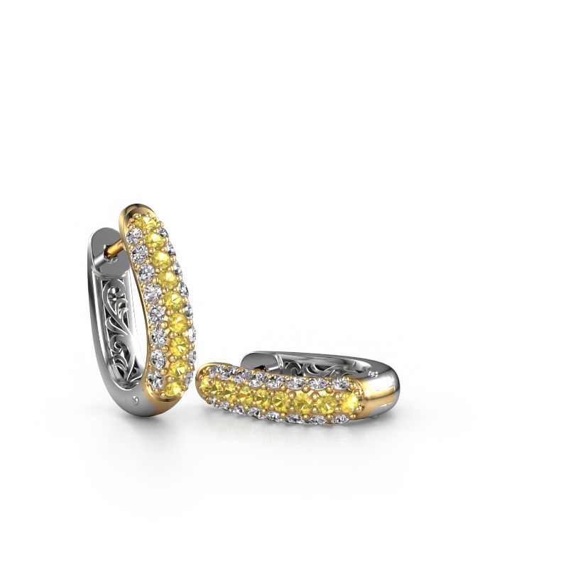Créoles Danika 8.5 A 585 or jaune saphir jaune 1.7 mm