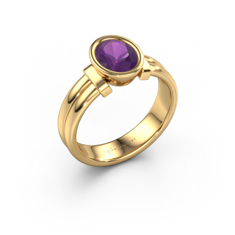 Anello Gerda 585 oro ametista 8x6 mm