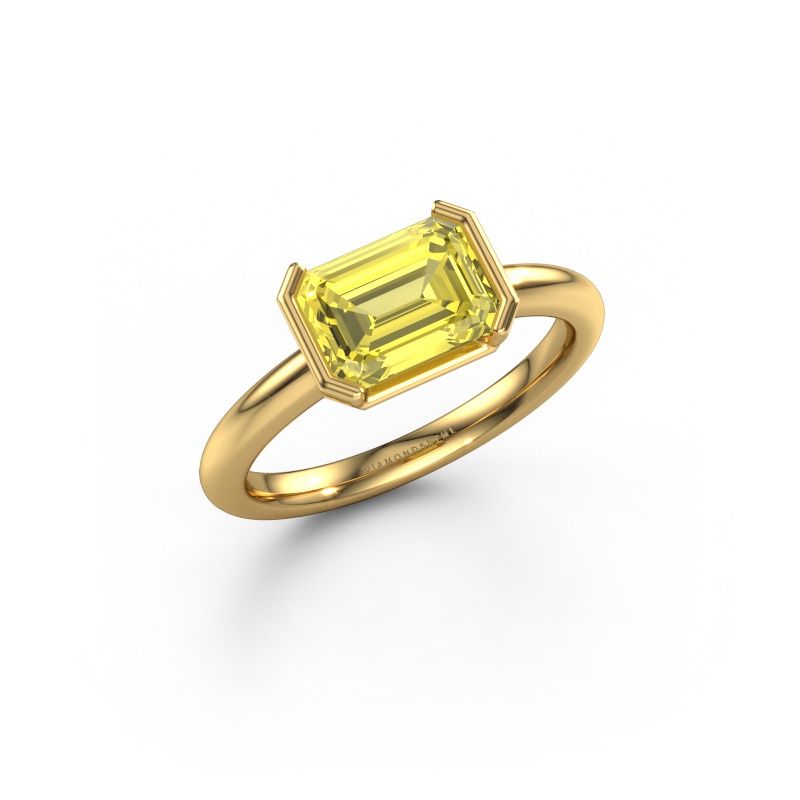 Engagement ring Tayler EME 585 gold yellow lab grown diamond 8x6 mm