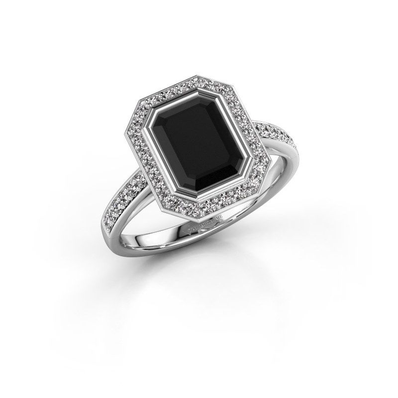 Afbeelding van Verlovingsring Noud 2 EME<br/>585 witgoud<br/>zwarte diamant 2.454 crt