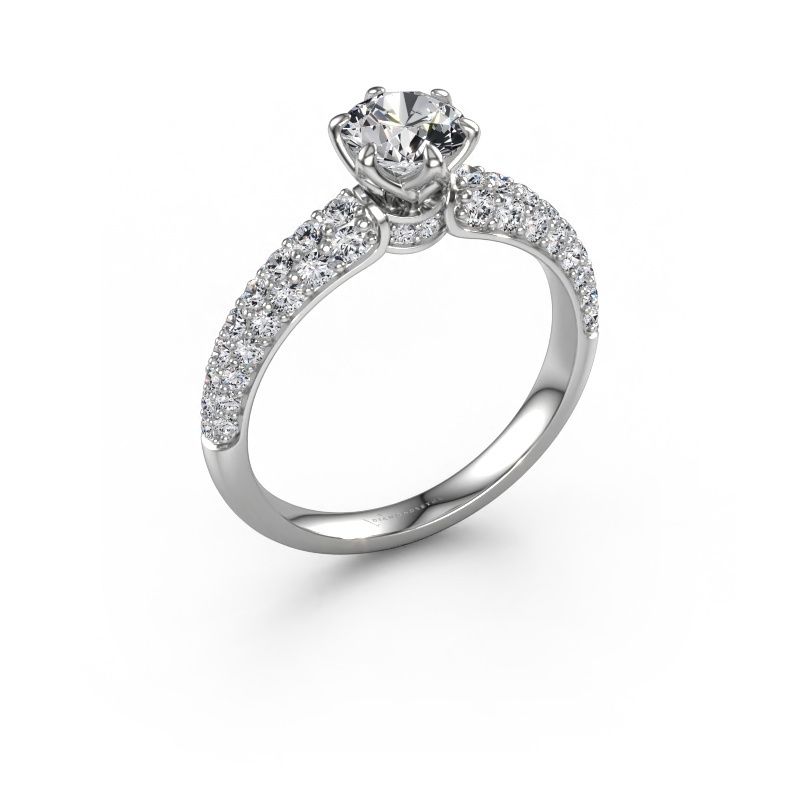 Bague de fiançailles Meryl 585 or blanc diamant 0.70 crt