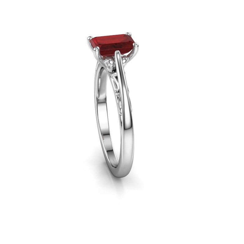 Image of Engagement ring shannon eme<br/>585 white gold<br/>Ruby 7x5 mm